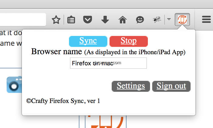 【图】Crafty Sync for Firefox(截图1)