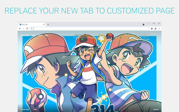 【图】Pokemon Ash Wallpaper Custom Ketchum New Tab(截图1)