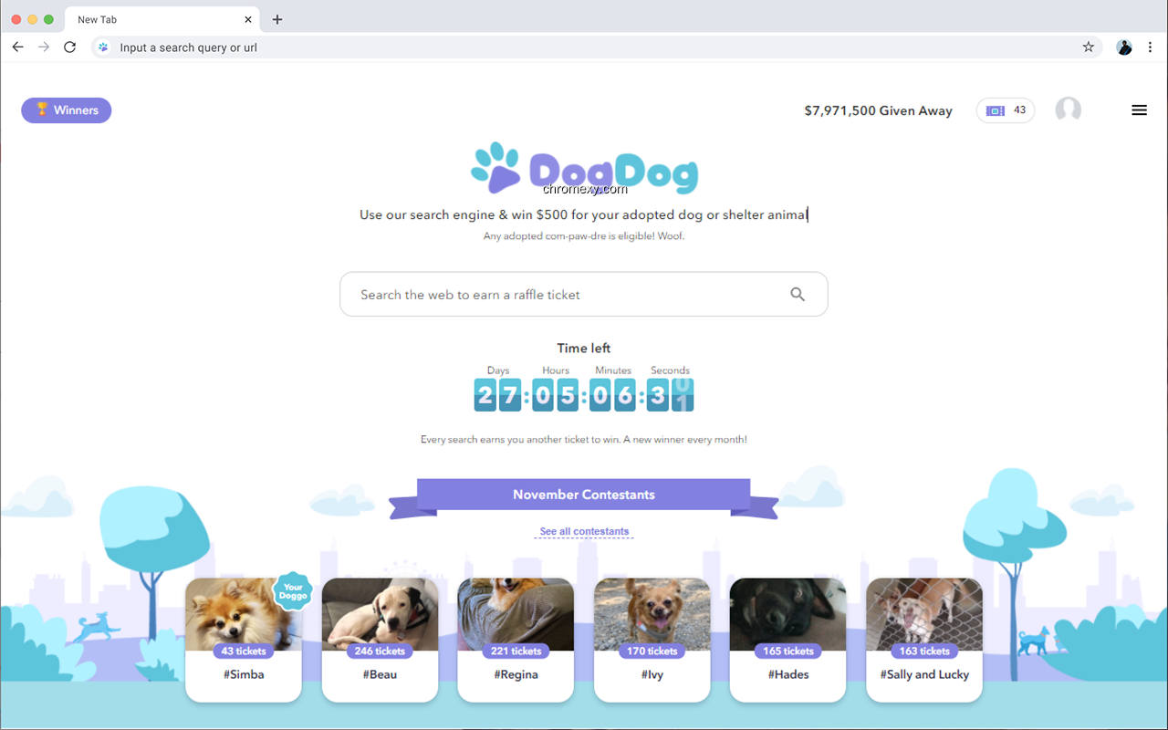 【图】DogDog.com – Search to win $500 for your dog(截图1)