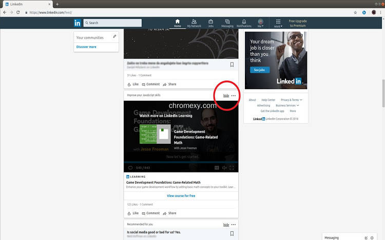 【图】LinkedIn hide post button(截图1)
