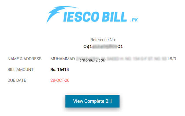 【图】IESCO Online Bill(截图 1)