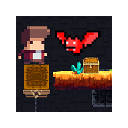Tiny Man And Red Bat