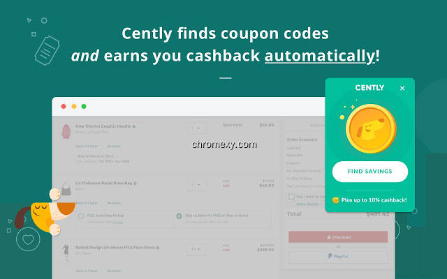 【图】Cently: Automatic Coupons + Cashback for Free(截图1)