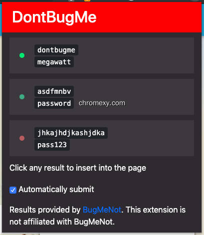 【图】DontBugMe for BugMeNot credentials(截图1)