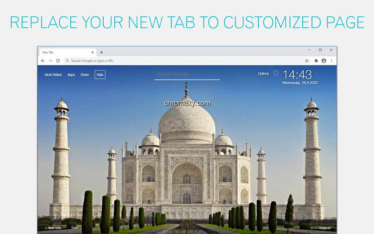 【图】Taj Mahal Backgrounds New Tab – freeaddon.com(截图1)