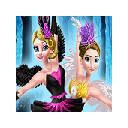 Ellie and Annie Black Swan and White Swa