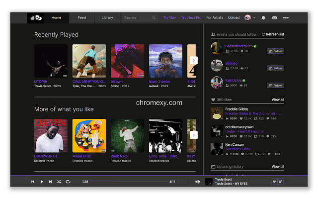 【图】SoundCloud Dark – Purple theme for SoundCloud(截图1)