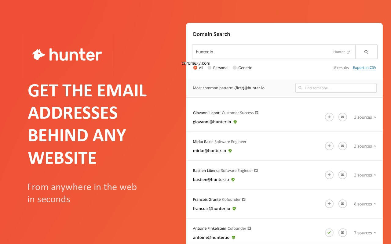【图】Hunter – Email Finder Extension(截图 0)