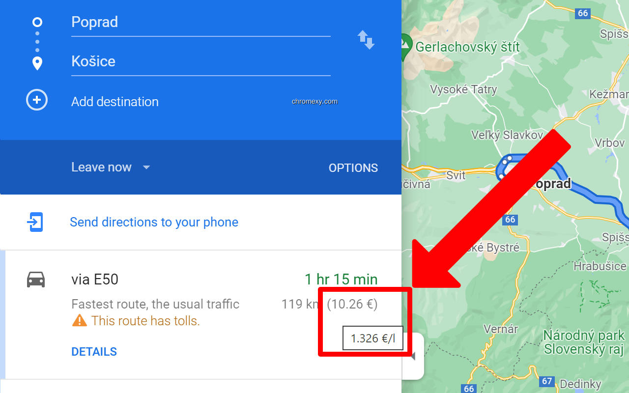 【图】Cost of driving in Google Maps(截图1)