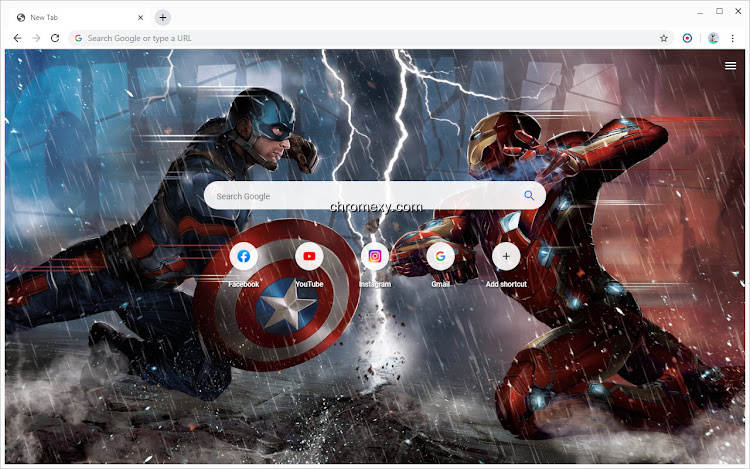 【图】Captain America Vs Iron Man 壁纸新标签页(截图1)