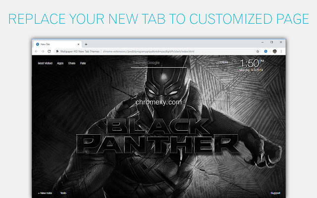【图】Black Panther Custom New Tab by freeaddon.com(截图1)