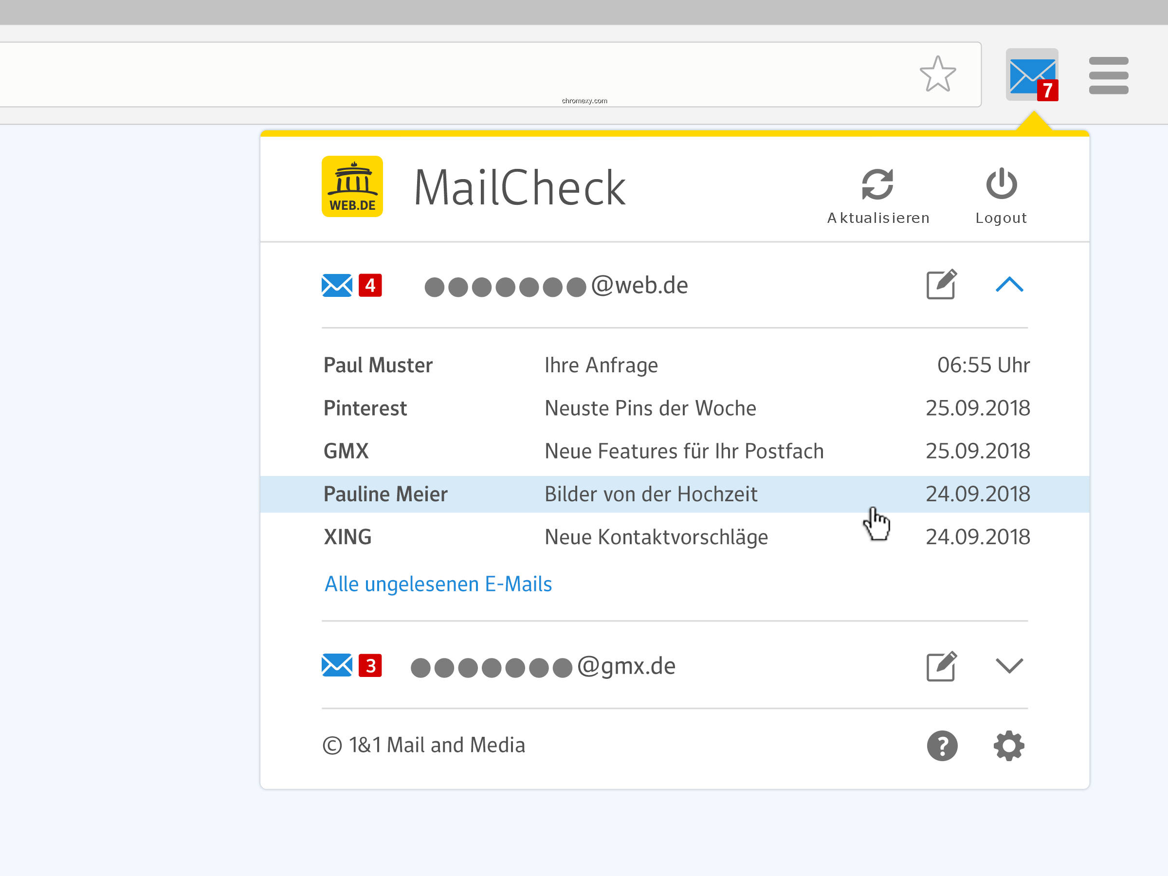 【图】WEB.DE MailCheck for Firefox(截图2)