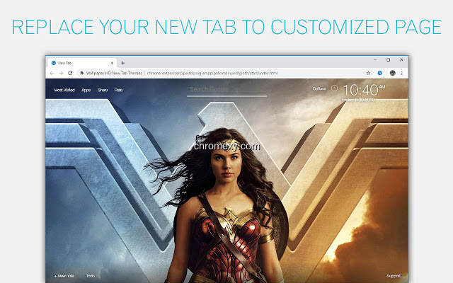 【图】Wonder Woman Wallpaper NewTab – freeaddon.com(截图1)